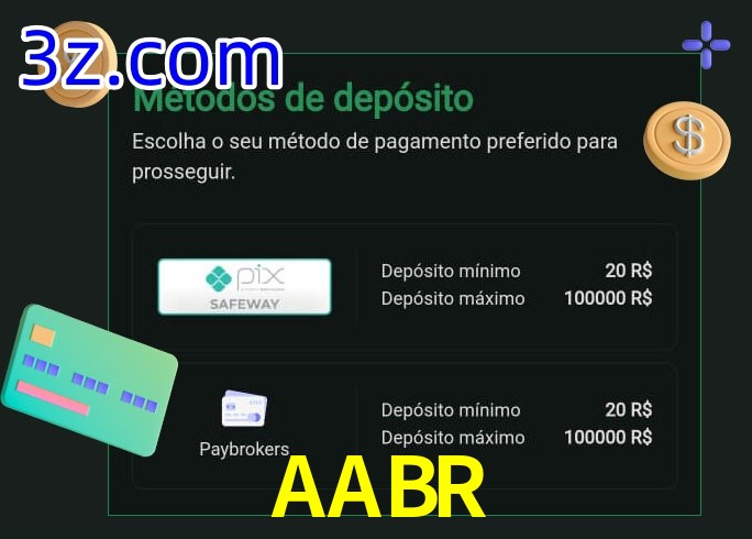 O cassino AABR oferece uma grande variedade de métodos de pagamento